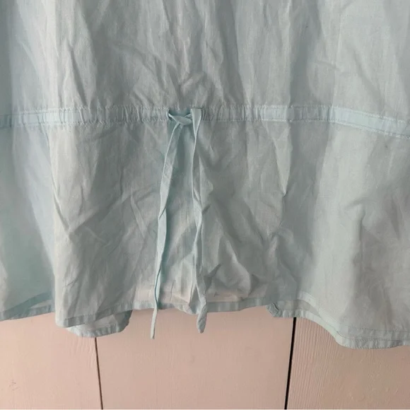 Ella Simone Cotton Pajama Set Sz XL Sky Blue NWOT Embroidered Pintuck Ribbon - Picture 10 of 16